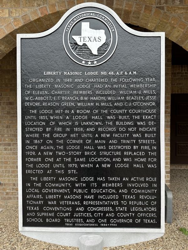 Liberty Masonic Lodge No. 48, A.F. & A.M. Marker. Click for full size. Liberty Masonic Lodge No. 48, A.F. & A.M. Marker image. Click for full size.