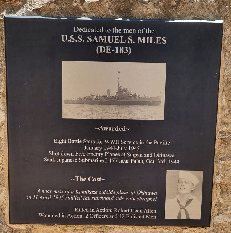 U.S.S. Samuel S. Miles Marker image. Click for full size.
