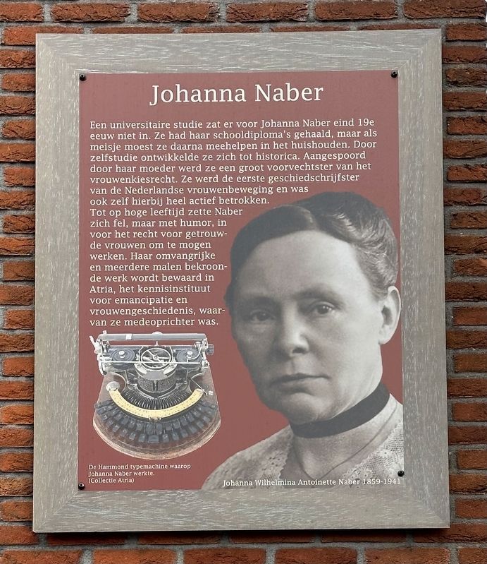Johanna Naber Marker. Click for full size. Johanna Naber Marker image. Click for full size.