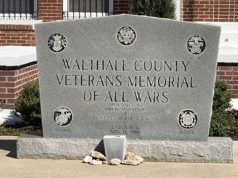 Walthall County Veterans Memorial of All Wars Marker image. Click for full size.