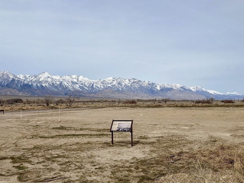 Manzanar Baseball Field and Marker. Click for full size. Manzanar Baseball Field and Marker image. Click for full size.
