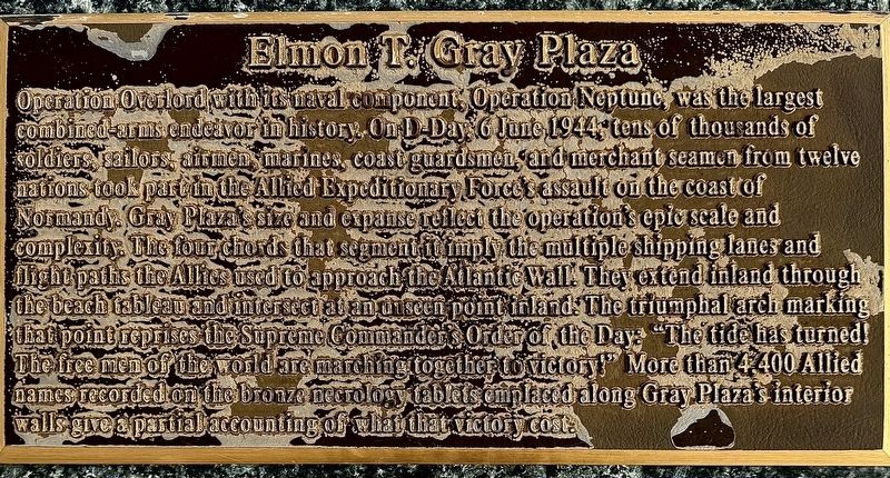 Elmon T. Gray Plaza Marker. Click for full size. Elmon T. Gray Plaza Marker image. Click for full size.