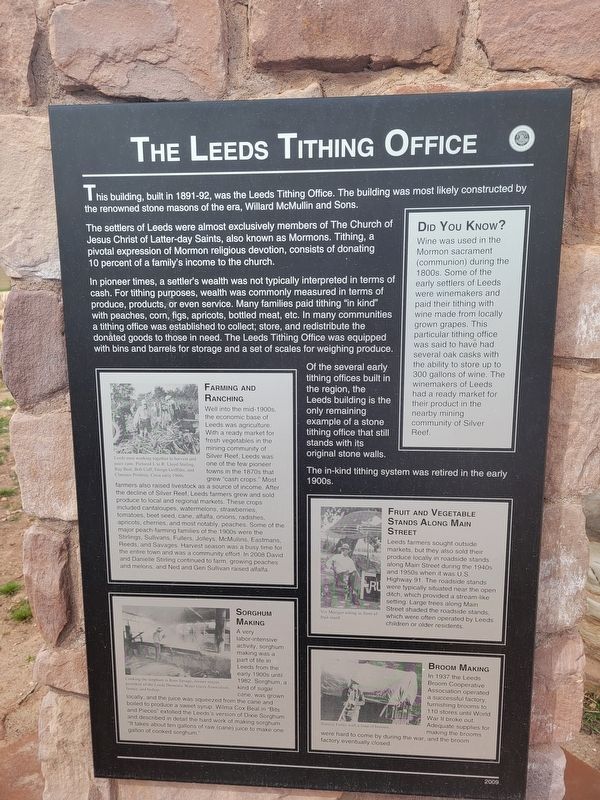 The Leeds Tithing Office Marker image. Click for full size.