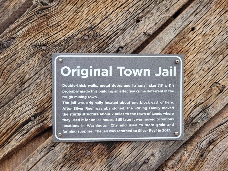 Original Town Jail Marker image. Click for full size.