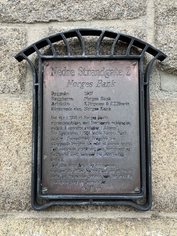 Nedre Strandgate 2 Marker image. Click for full size.