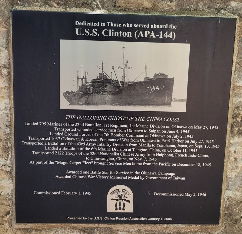 U.S.S. Clinton Marker image. Click for full size.