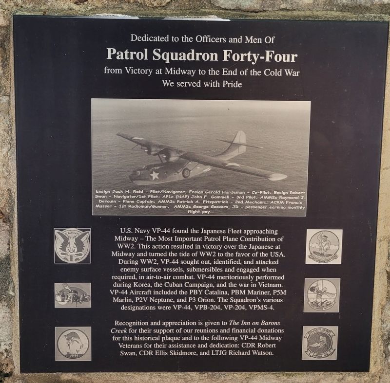 Patrol Squadron Forty-Four Marker image. Click for full size.