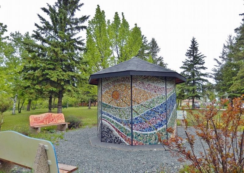 "Pieces of Dryden" Centennial Mosaic (<i>west side</i>) image. Click for full size.