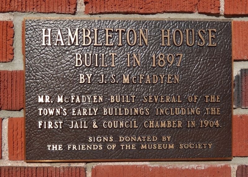 Hambleton House Marker image. Click for full size.