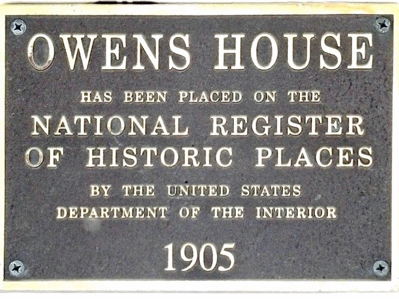Owens House Marker image. Click for full size.