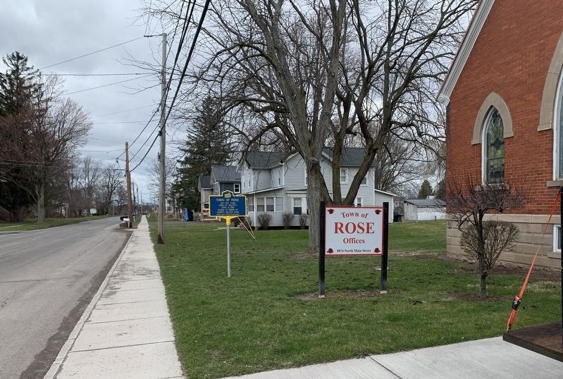 Town of Rose Marker. Click for full size. Town of Rose Marker image. Click for full size.