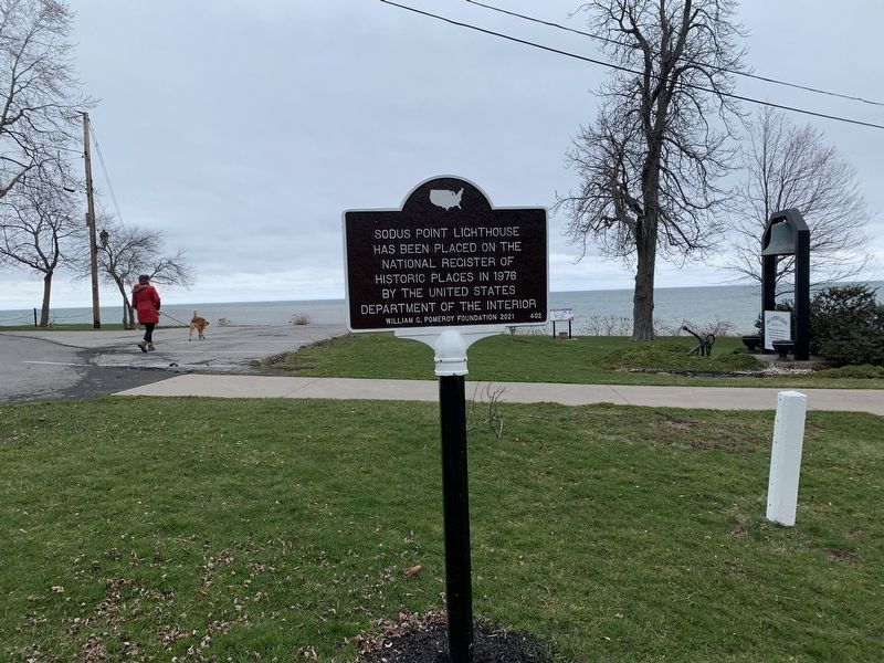 Sodus Point Lighthouse Marker. Click for full size. Sodus Point Lighthouse Marker image. Click for full size.