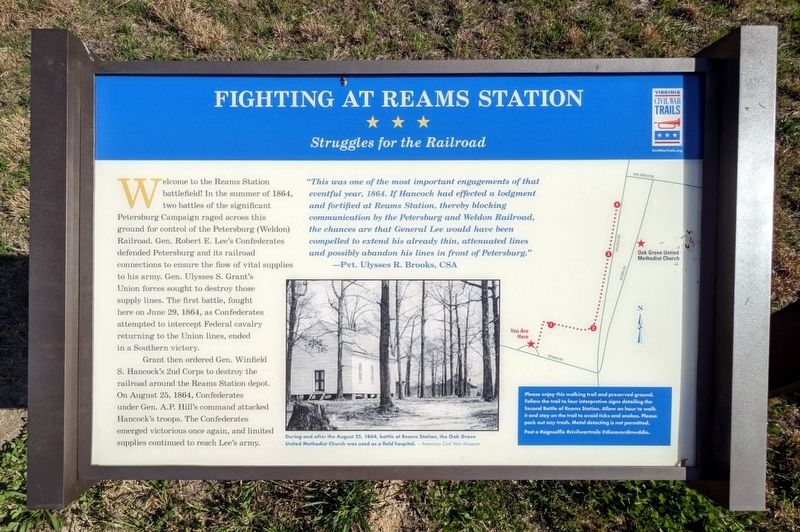 Fighting At Reams Station Marker. Click for full size. Fighting At Reams Station Marker image. Click for full size.
