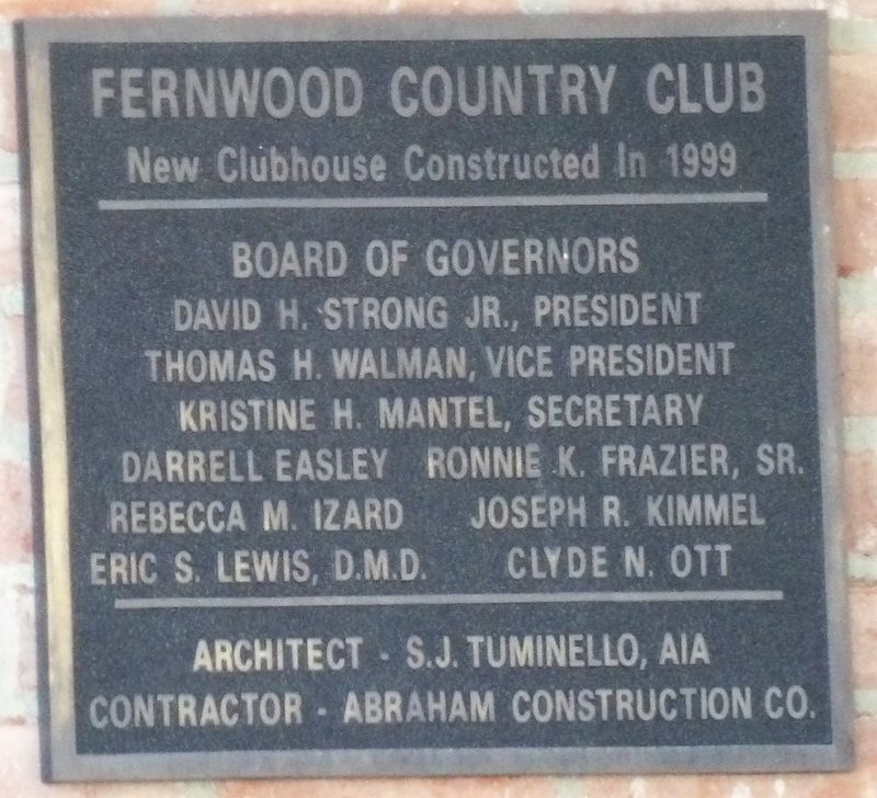 Fernwood Country Club Secondary Marker image. Click for full size.