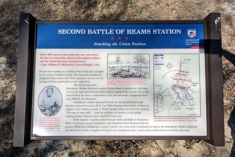Second Battle Of Reams Station Marker image. Click for full size.