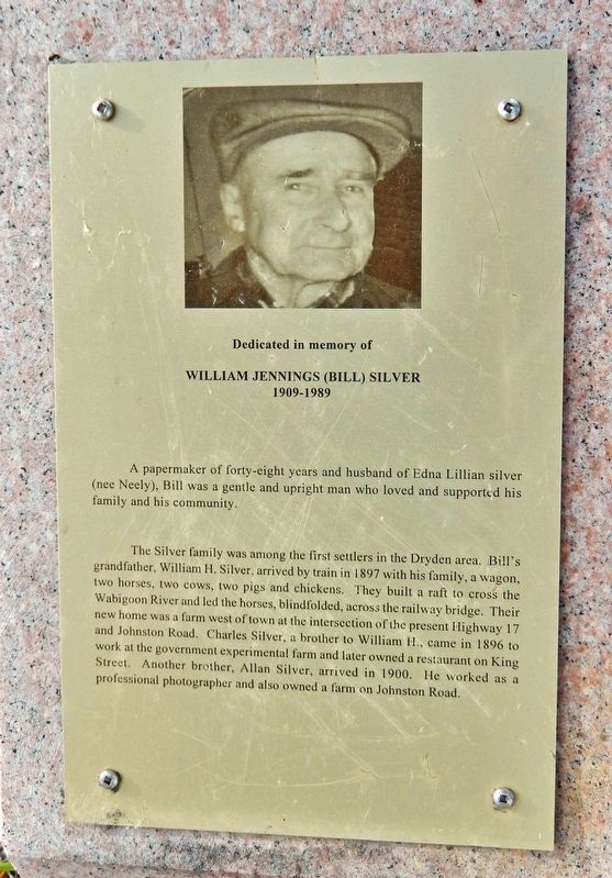 William Jennings (Bill) Silver Marker image. Click for full size.