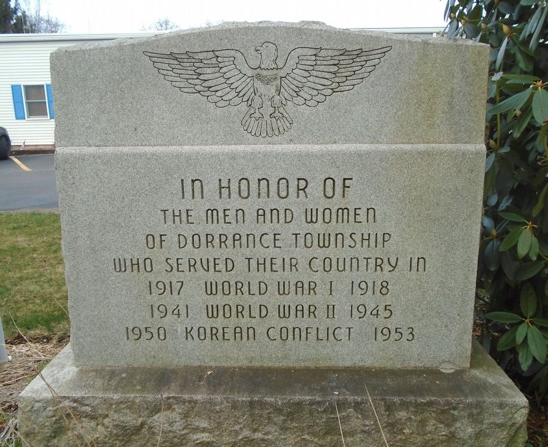 Dorrance Township War Memorial. Click for full size. Dorrance Township War Memorial image. Click for full size.