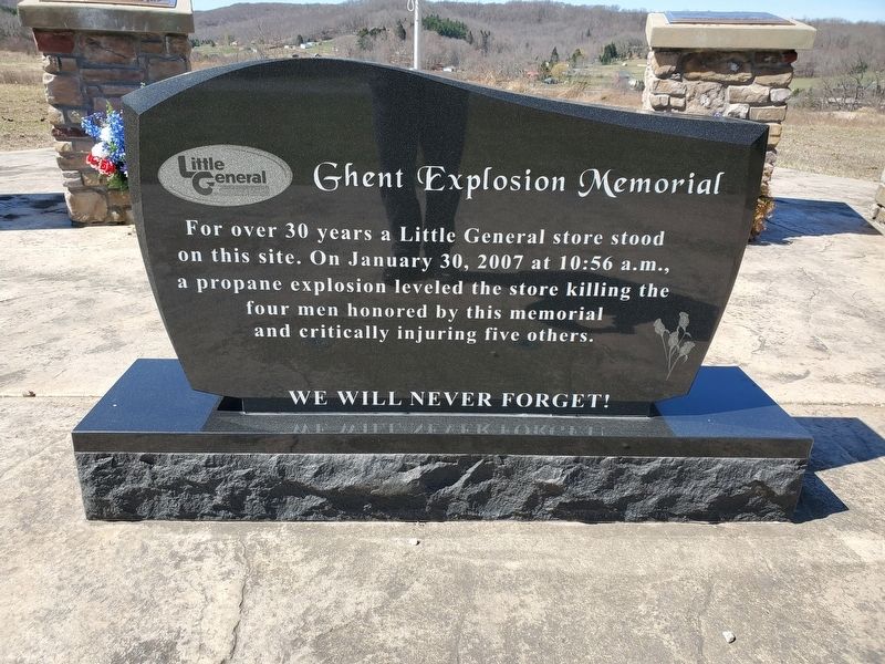 Ghent Explosion Memorial Marker. Click for full size. Ghent Explosion Memorial Marker image. Click for full size.