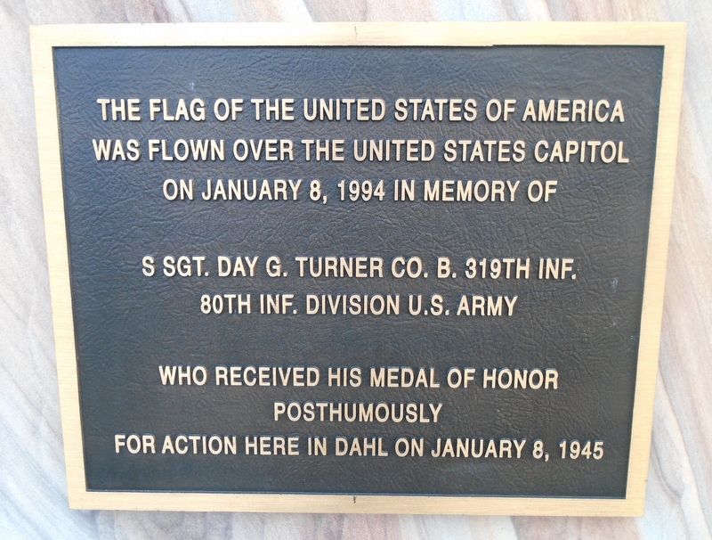SSgt. Day G. Turner Memorial Marker image. Click for full size.