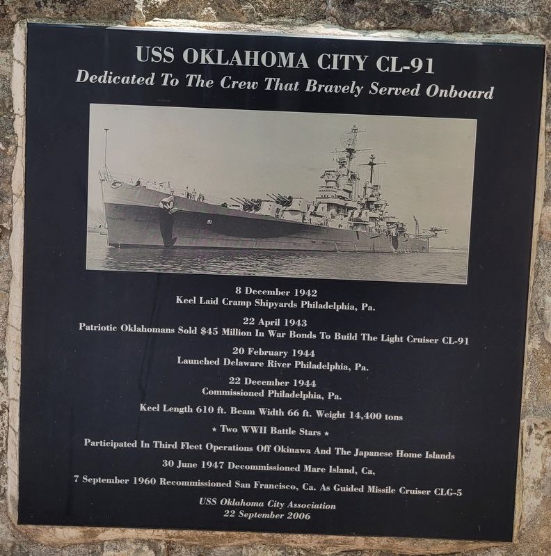 USS Oklahoma City CL-91, a War Memorial
