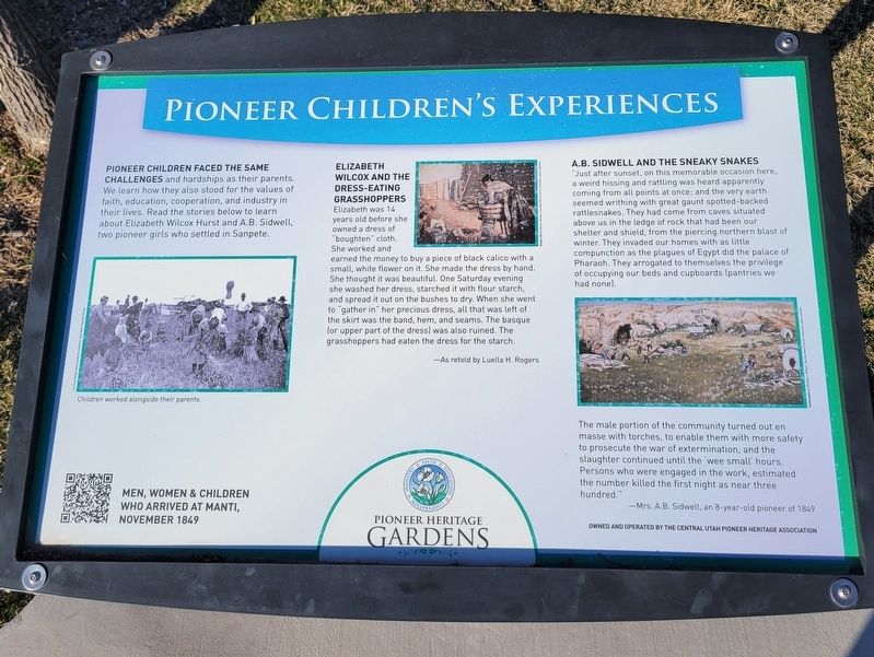 Pioneer Children's Experiences Marker image. Click for full size.