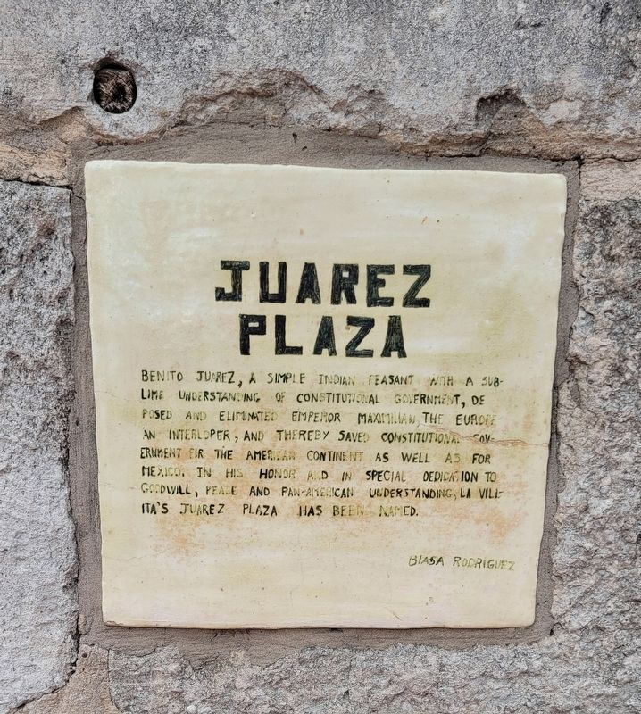 Juarez Plaza Marker image. Click for full size.