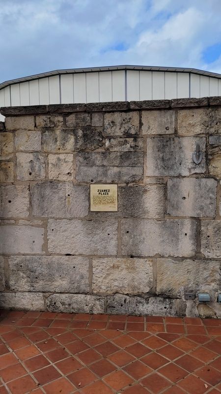 Juarez Plaza Marker. Click for full size. Juarez Plaza Marker image. Click for full size.