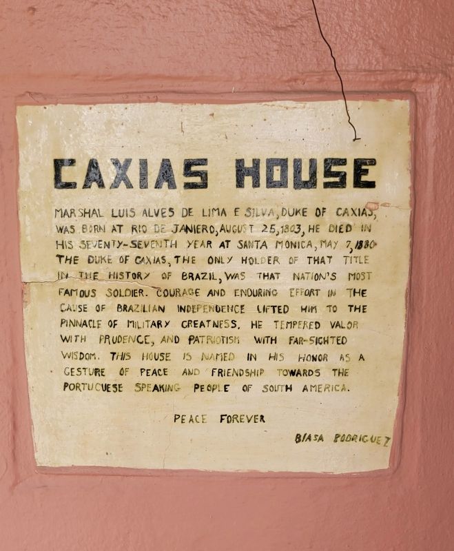 Caxias House Marker. Click for full size. Caxias House Marker image. Click for full size.
