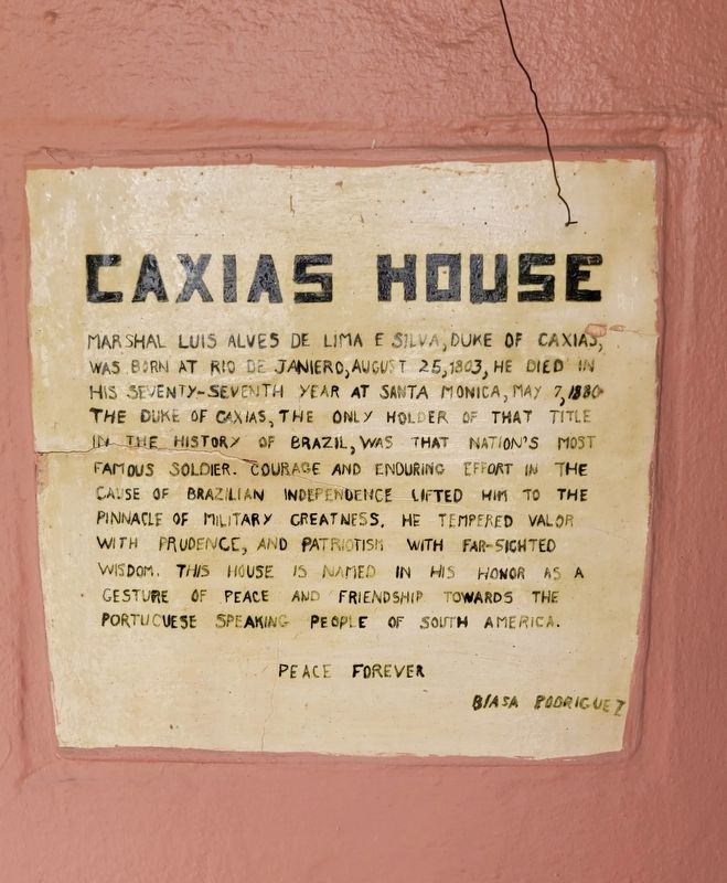 Caxias House Marker image. Click for full size.