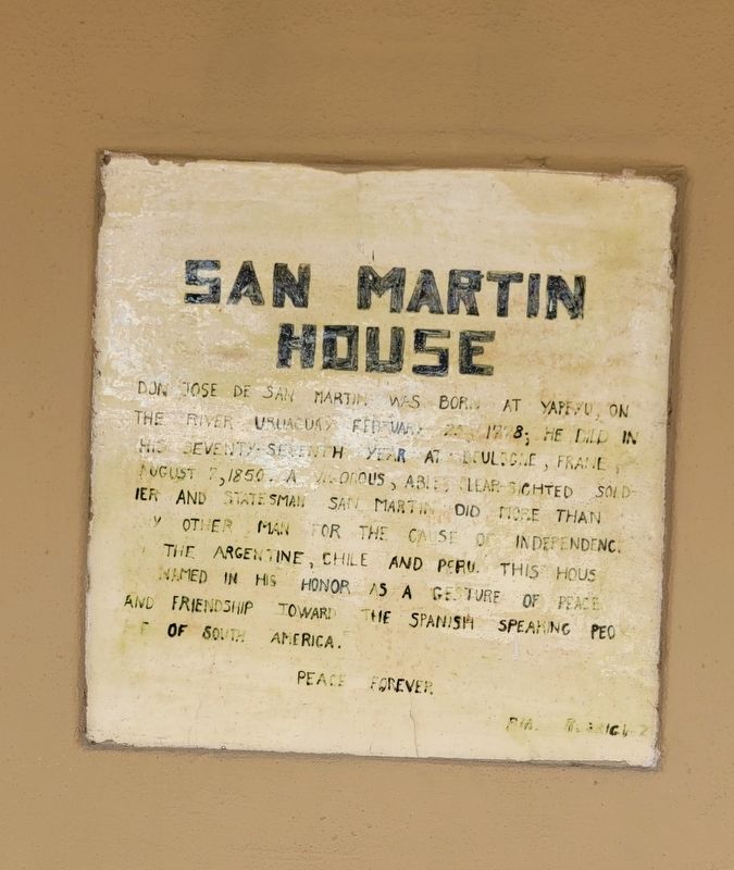 San Martin House Marker image. Click for full size.