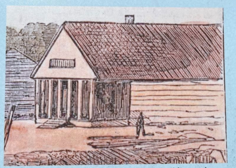 Sketch of the 1854 Courthouse image. Click for full size.