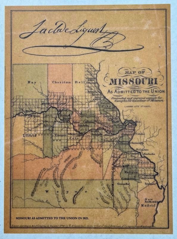 Map of Missouri, as admitted to the Union. Click for full size. Map of Missouri, as admitted to the Union image. Click for full size.