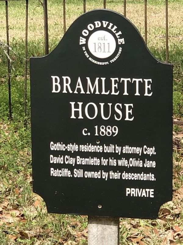 Bramlette House Marker. Click for full size. Bramlette House Marker image. Click for full size.