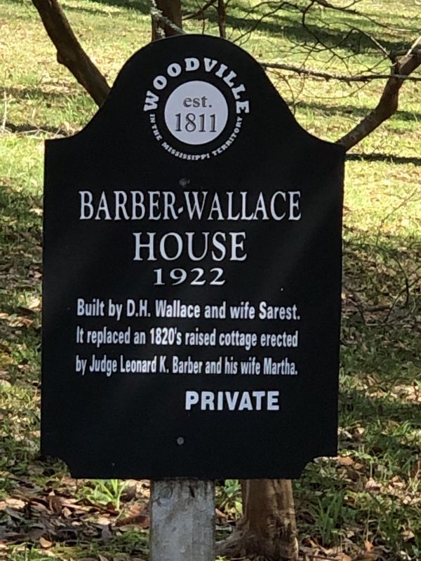 Barber-Wallace House Marker image. Click for full size.