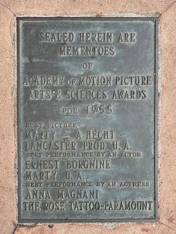 1955 Academy Awards Marker. Click for full size. 1955 Academy Awards Marker image. Click for full size.