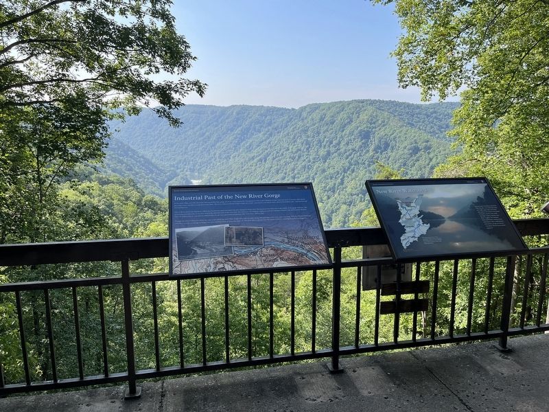 Markers at the Overlook behind Visitor Center image. Click for full size.