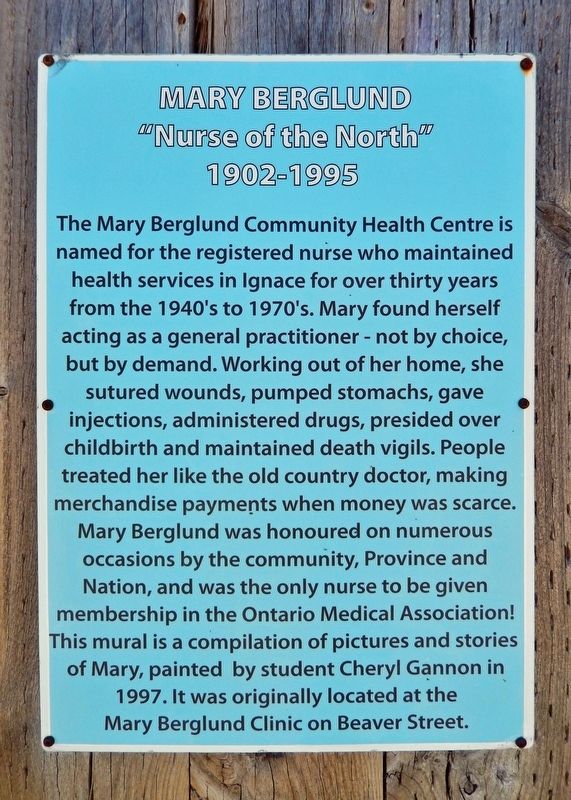 Mary Berglund Marker image. Click for full size.