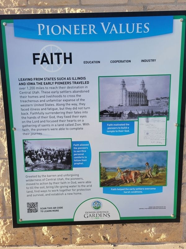 Pioneer Values: Faith Marker image. Click for full size.