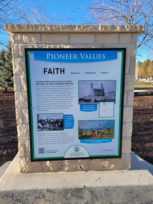 Pioneer Values: Faith Marker image. Click for full size.
