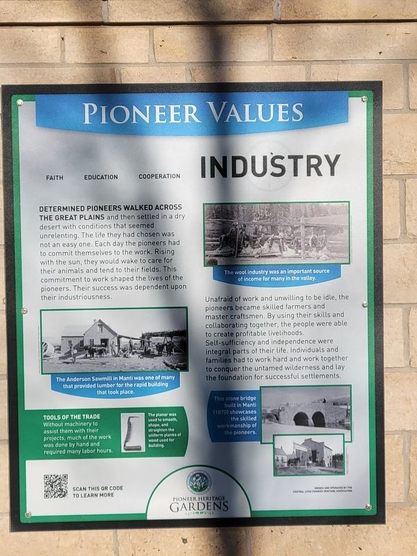 Pioneer Values: Industry Marker. Click for full size. Pioneer Values: Industry Marker image. Click for full size.