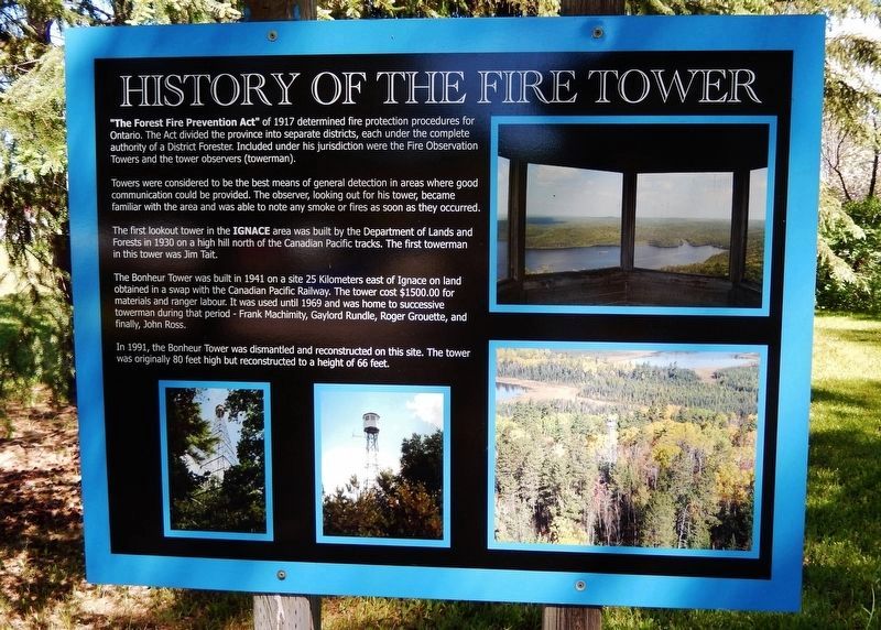 History of the Fire Tower Marker. Click for full size. History of the Fire Tower Marker image. Click for full size.