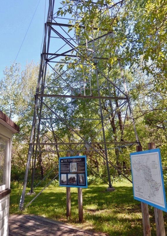 Towerman Marker & Adjacent Exhibits image. Click for full size.