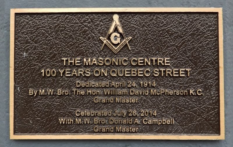 The Masonic Centre Marker image. Click for full size.
