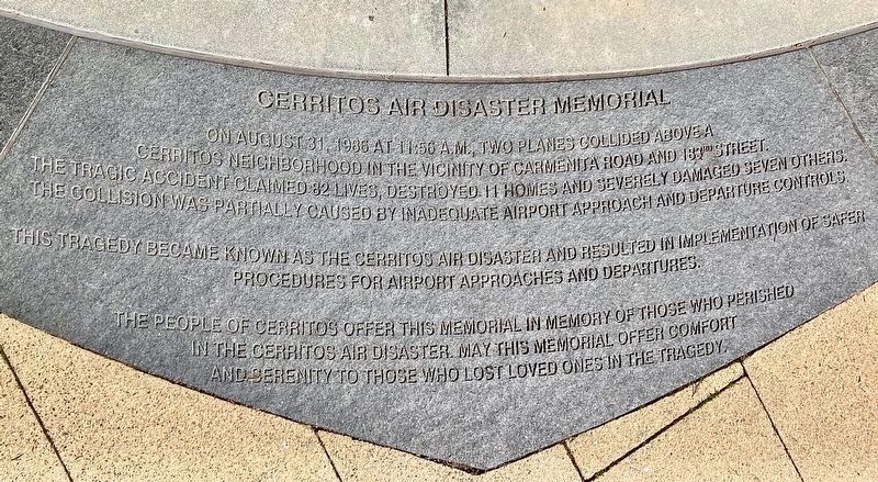 Cerritos Air Disaster Memorial. Click for full size. Cerritos Air Disaster Memorial image. Click for full size.