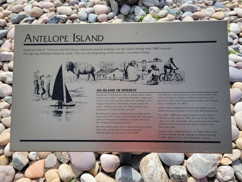 Antelope Island Marker. Click for full size. Antelope Island Marker image. Click for full size.