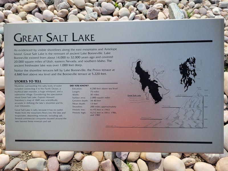 Great Salt Lake Marker image. Click for full size.