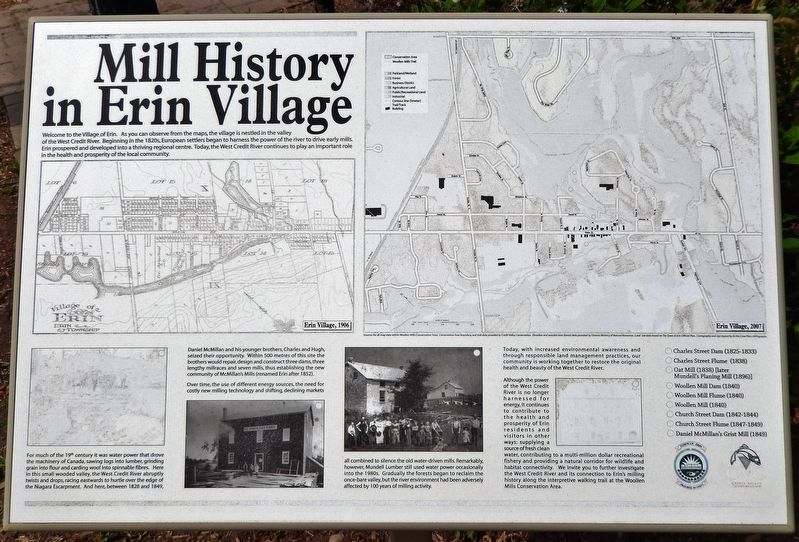 Mill History in Erin Village Marker image. Click for full size.