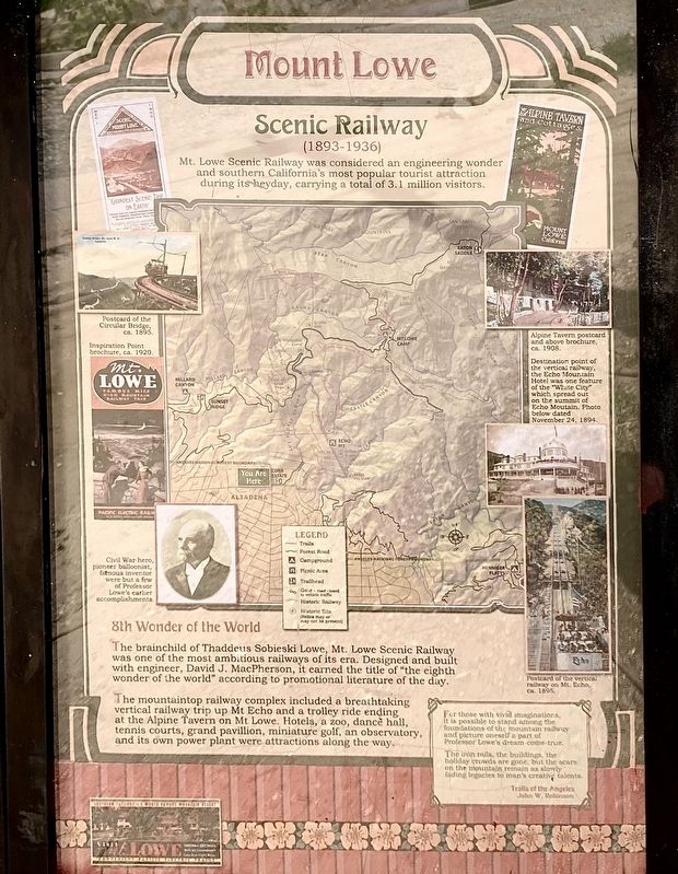 Mount Lowe Scenic Railway Marker image. Click for full size.
