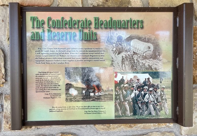 The Confederate Headquarters and Reserve Units Marker image. Click for full size.
