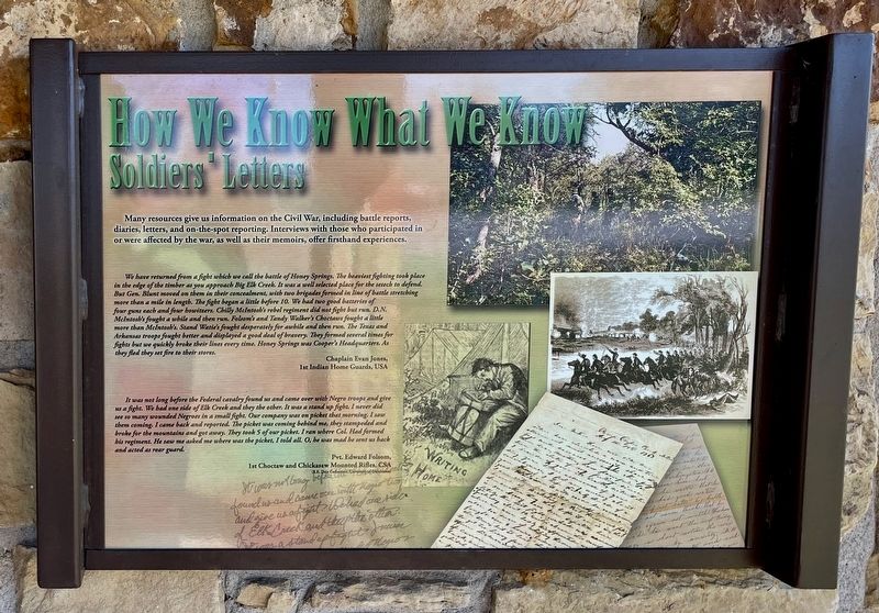 How We Know What We Know (Soldiers' Letters) Marker image. Click for full size.